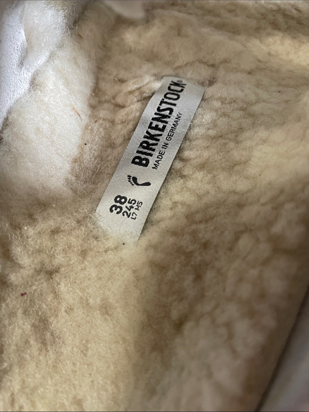 Birkenstock Shearling Arizona Big Buckle Teddy Eggshell Double Strap Slides - Picture 4 of 9